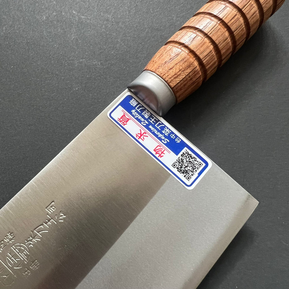 Cleaver, Shirogami 2 carbon steel with stainless steel cladding, polished finish - Chopper King