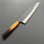 Kengata Gyuto knife, Aogami 2 carbon steel with iron cladding, Kurouchi and Tsuchime finish, Homura series - Sakai Takayuki