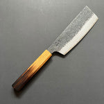 Nakiri knife, Aogami 2 carbon steel with iron cladding, Kurouchi and Tsuchime finish, Homura series - Sakai Takayuki