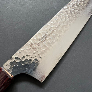 Kengata Gyuto knife, VG10 stainless steel, Damascus Tsuchime finish, Wa handle - Sakai Takayuki