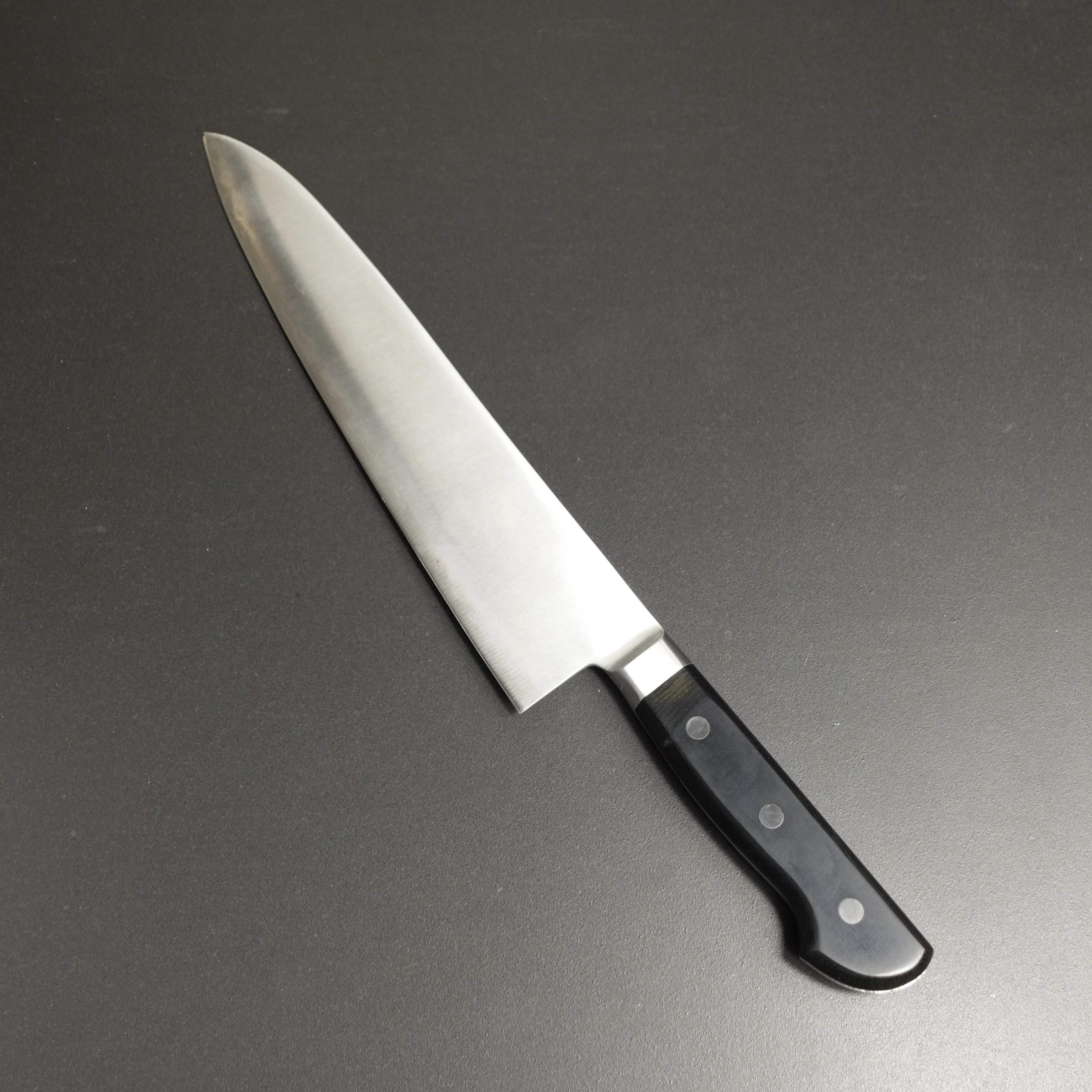 Gyuto knife, Aogami Super core with stainless steel cladding, migaki finish - Ohishi - Kitchen Provisions