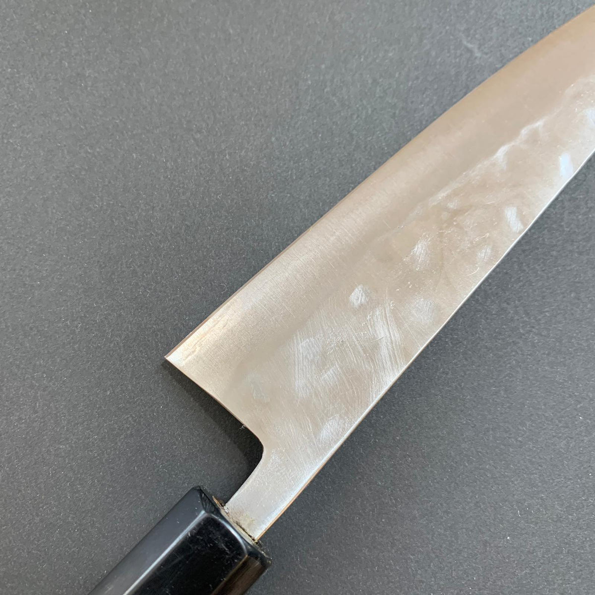 Petty knife, Shirogami 1 with stainless steel cladding, nashiji finish, Maboroshi range, wa handle - Fujiwara - Kitchen Provisions