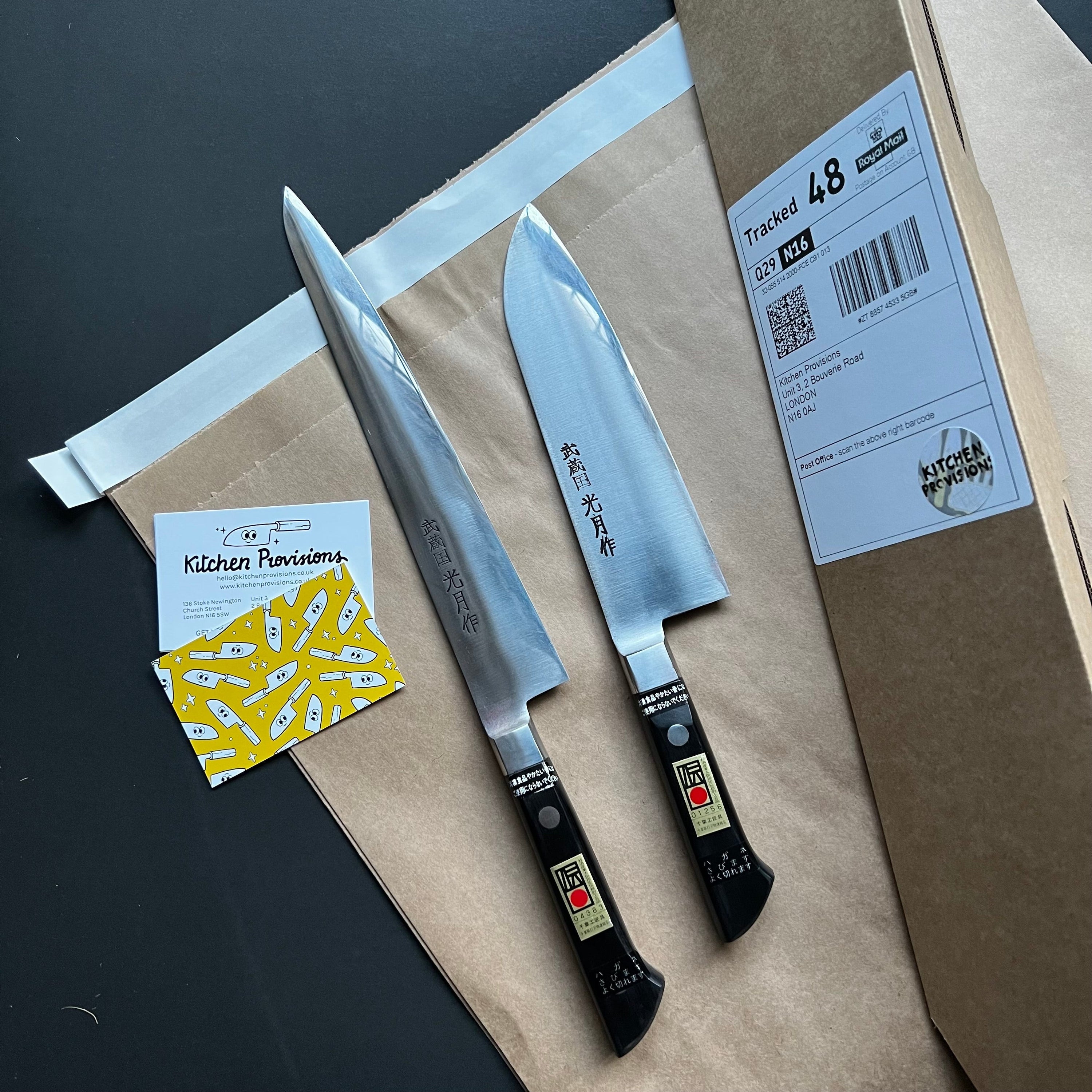 Knife sharpening by post
