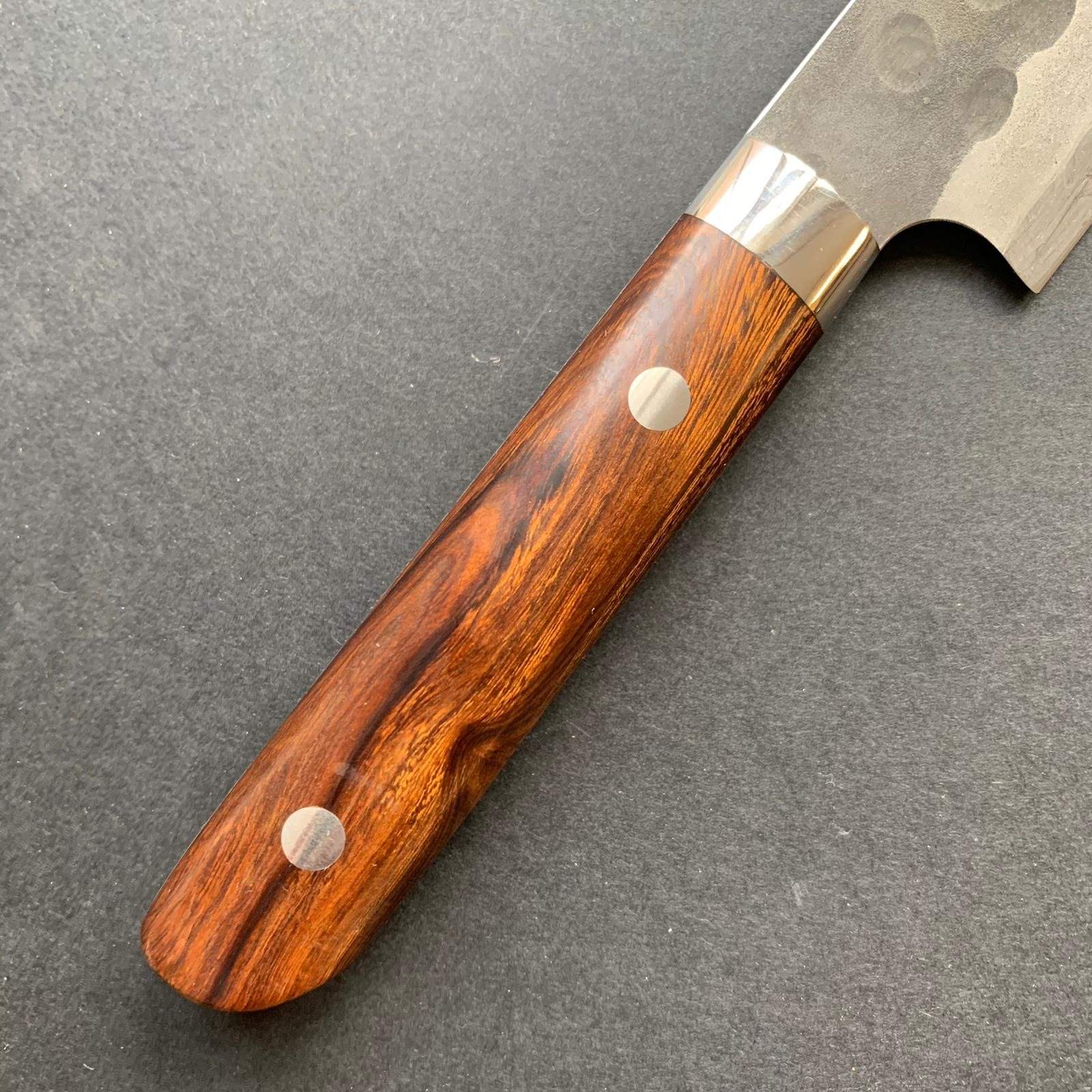 Sujihiki knife, Aogami Super carbon steel, Kurouchi and Tsuchime finish - Saji - Kitchen Provisions