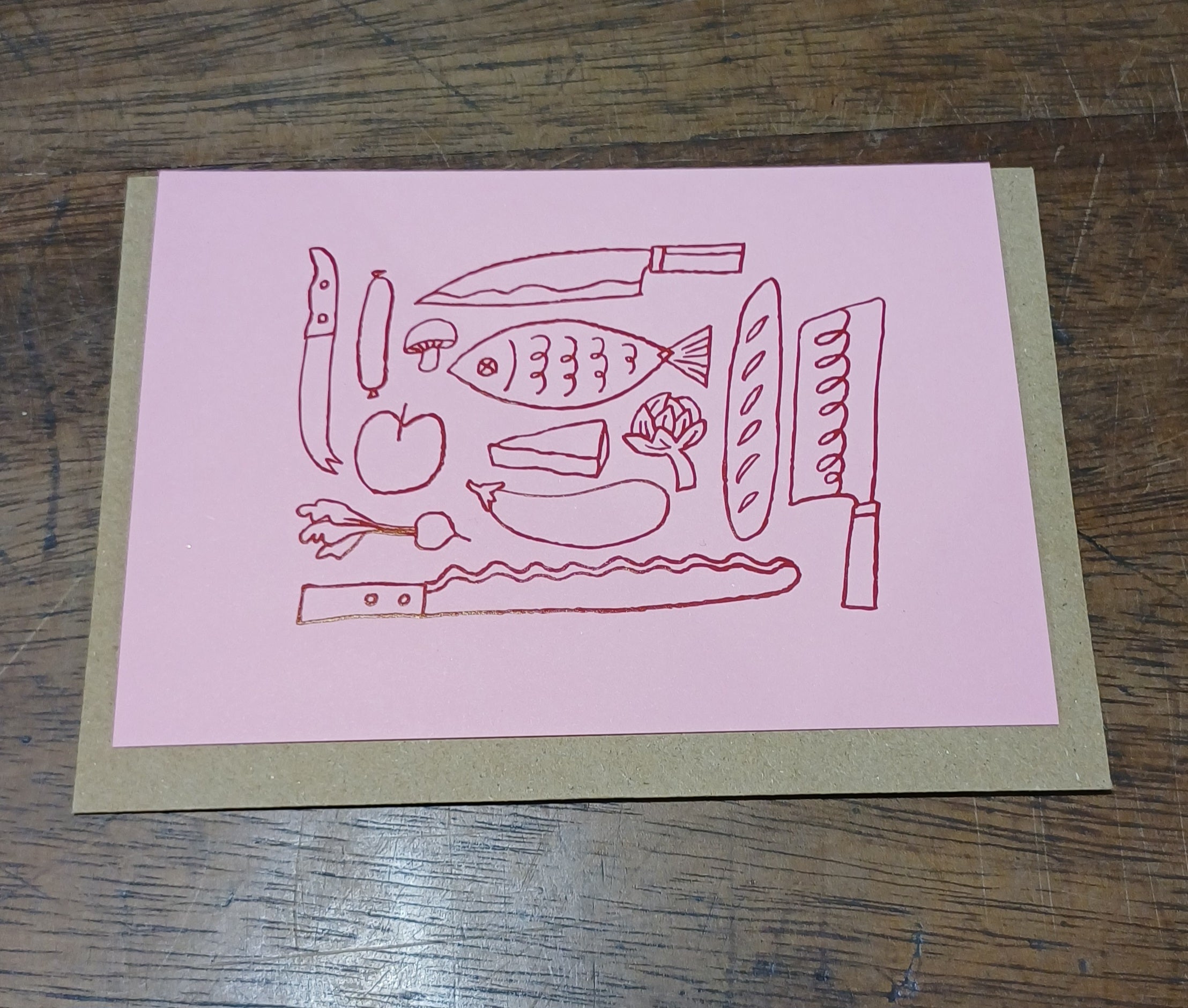 Knife rack greetings cards - designed by Takako Copeland for Kitchen Provisions