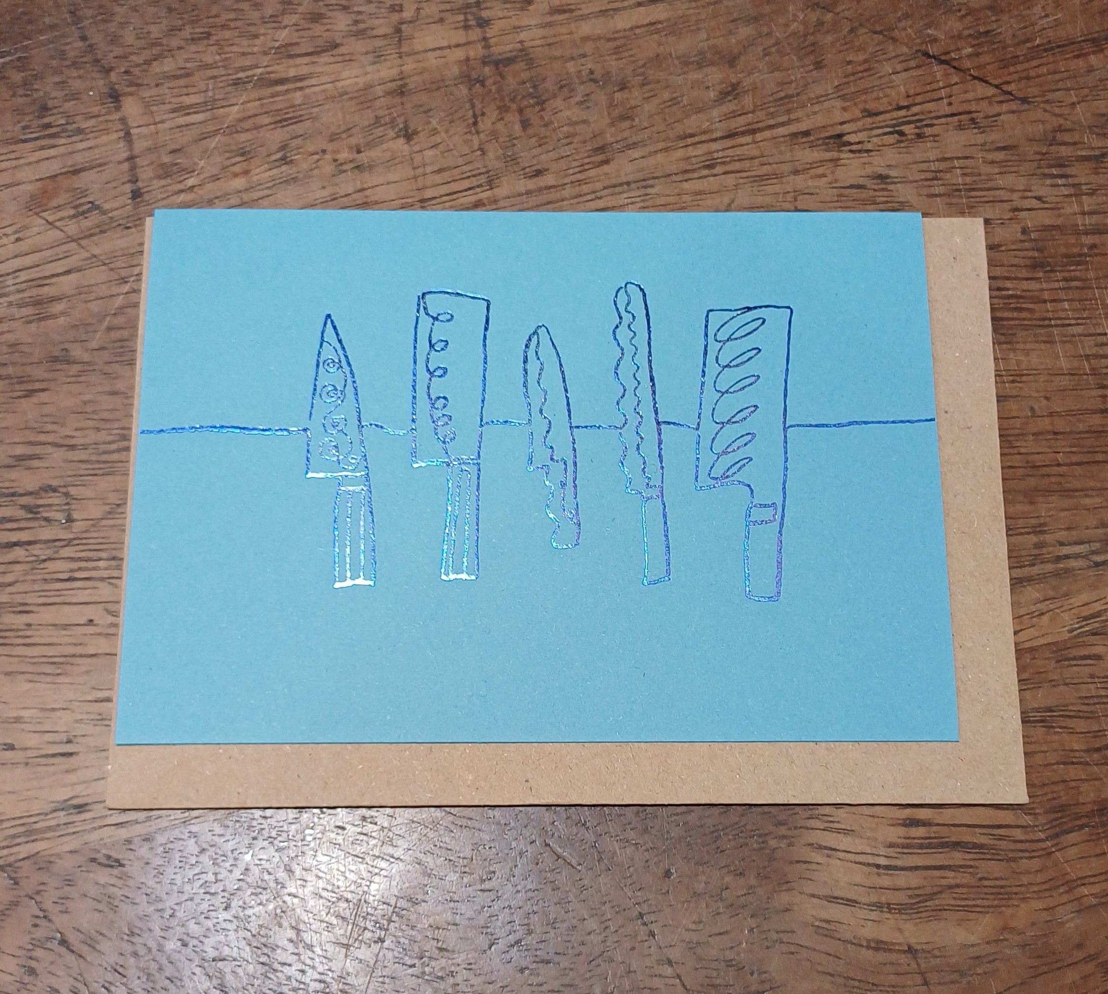 Knife rack greetings cards - designed by Takako Copeland for Kitchen Provisions