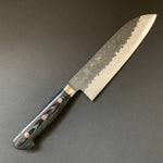 Santoku knife, aogami super, ss-clad, 165mm, tsuchime kurouchi finish - Kato - Kitchen Provisions