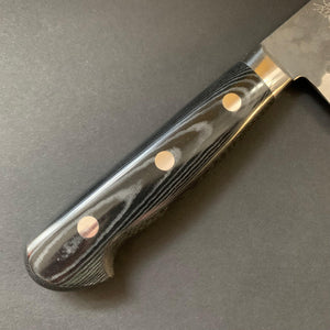 Santoku knife, aogami super, ss-clad, 165mm, tsuchime kurouchi finish - Kato - Kitchen Provisions