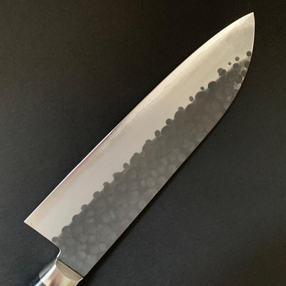 Santoku knife, aogami super, ss-clad, 165mm, tsuchime kurouchi finish - Kato - Kitchen Provisions