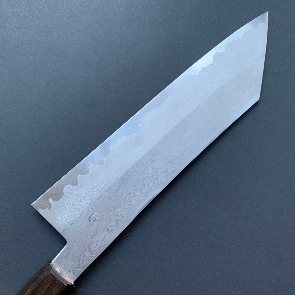 Tsubaki Kiritsuke knife, Ginsan stainless steel, Damascus finish, honwarikomi construction - Miyazaki