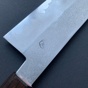 Tsubaki Kiritsuke knife, Ginsan stainless steel, Damascus finish, honwarikomi construction - Miyazaki