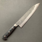 Gyuto knife, Aogami super, ss-clad, 210mm, Tsuchime and Kurouchi finish - Kato