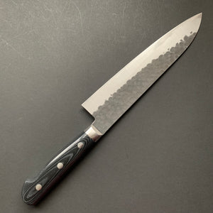 Gyuto knife, Aogami super, ss-clad, 210mm, Tsuchime and Kurouchi finish - Kato