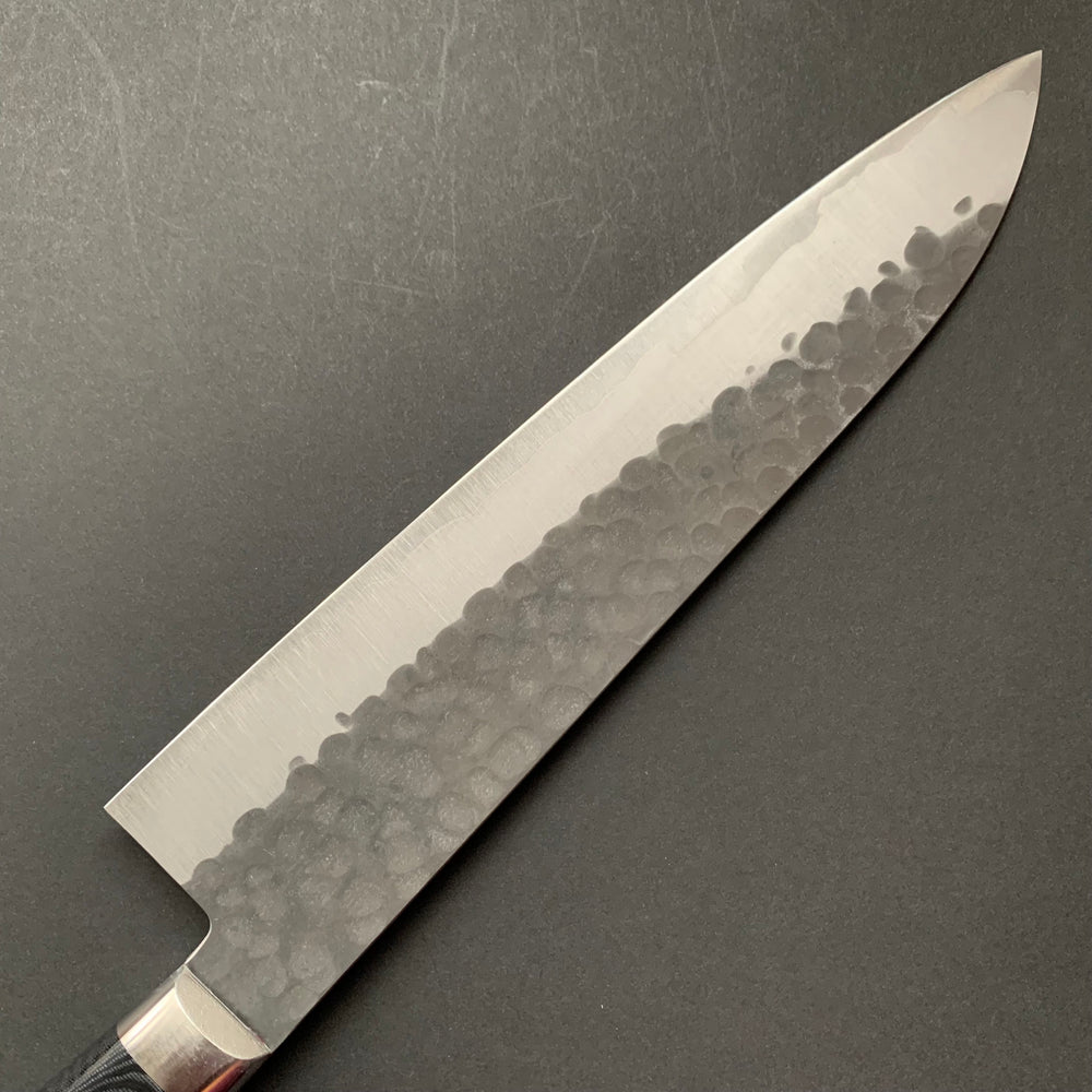 Gyuto knife, Aogami super, ss-clad, 210mm, Tsuchime and Kurouchi finish - Kato