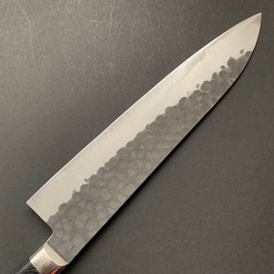 Gyuto knife, Aogami super, ss-clad, 210mm, Tsuchime and Kurouchi finish - Kato