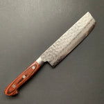 Nakiri knife, VG10, damascus and tsuchime finish - Ohishi