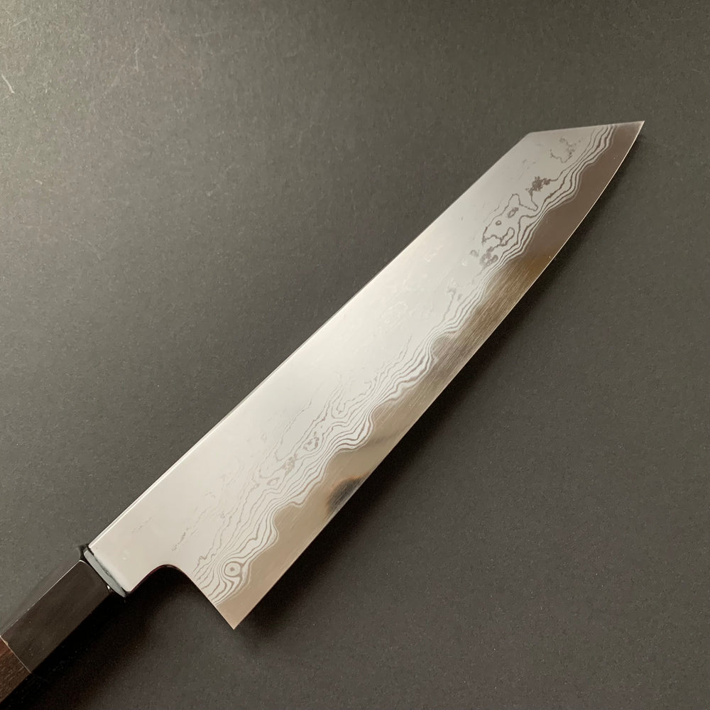 Kiritsuke Gyuto knife, Aogami 1 carbon steel, Damascus finish - Nakagawa Hamono x Naohito Myojin
