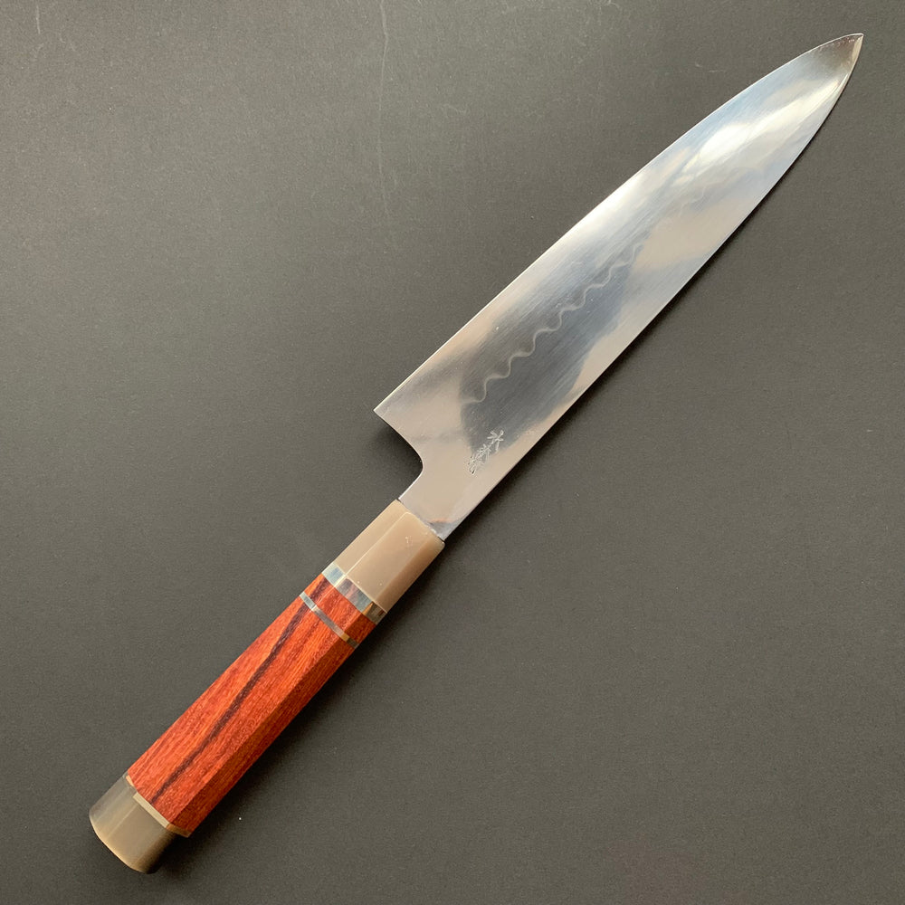 Honyaki Gyuto knife, Shirogami 2 Carbon steel, mirror polish finish - Ikeda