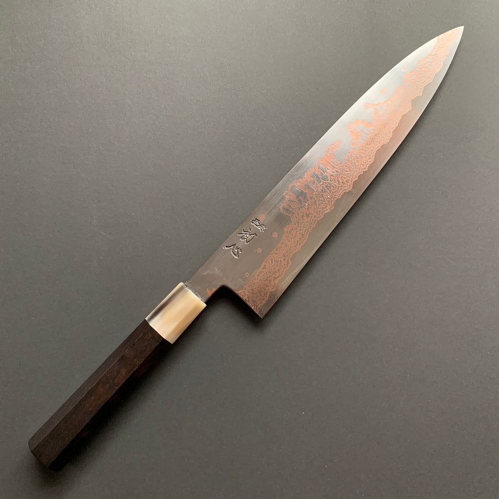 Gyuto knife, SLD steel, Rainbow Damascus finish, Yorokobi range - Hatsukokoro