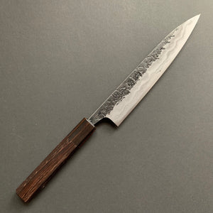 Petty knife, Aogami 2 with soft iron cladding, ENN Damascus and Kurouchi finish - Manaka Kisuke