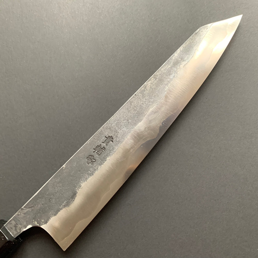 Sujihiki knife, ATS34 steel with stainless steel cladding, Kurouchi finish - Manaka Kisuke