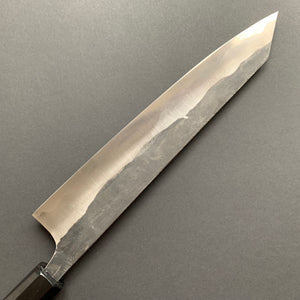 Sujihiki knife, ATS34 steel with stainless steel cladding, Kurouchi finish - Manaka Kisuke