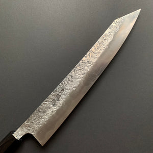 Gyuto knife, ATS34 steel with stainless steel cladding, Tsuchime Migaki finish - Manaka Kisuke