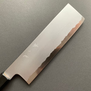 Nakiri Knife, Aogami 2 with Iron cladding, Kasumi finish - Tetsujin Hamono