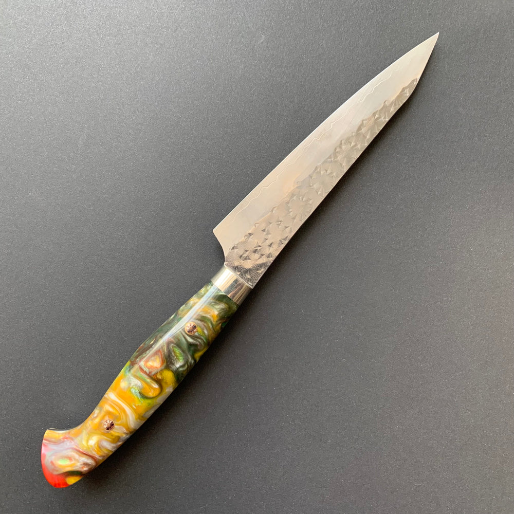 Petty Knife, SG2 Powder Steel, Western style acrylic handle, Tsuchime Finish - Yu Kurosaki