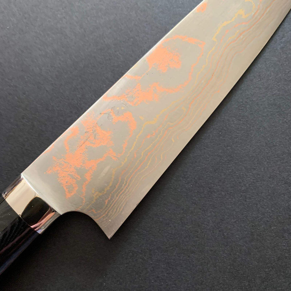 Gyuto knife, Aogami 2, Stainless Clad, Coloured damascus finish - Saji - Kitchen Provisions