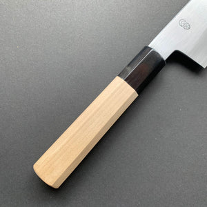 Santoku Knife, Shirogami 2 with iron cladding, Kasumi finish, Kikuzuki Kasumi range - Sakai Kikumori - Kitchen Provisions