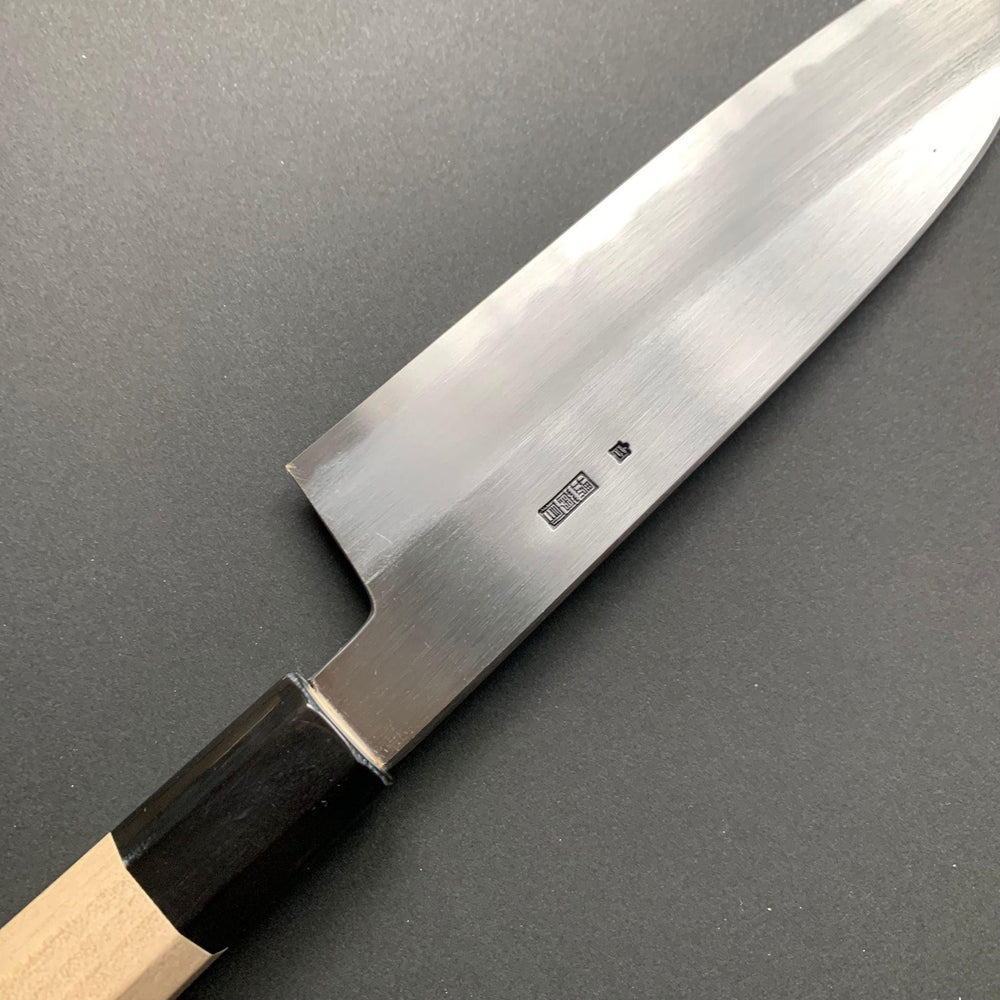 Santoku Knife, Shirogami 2 with iron cladding, Kasumi finish, Kikuzuki Kasumi range - Sakai Kikumori - Kitchen Provisions