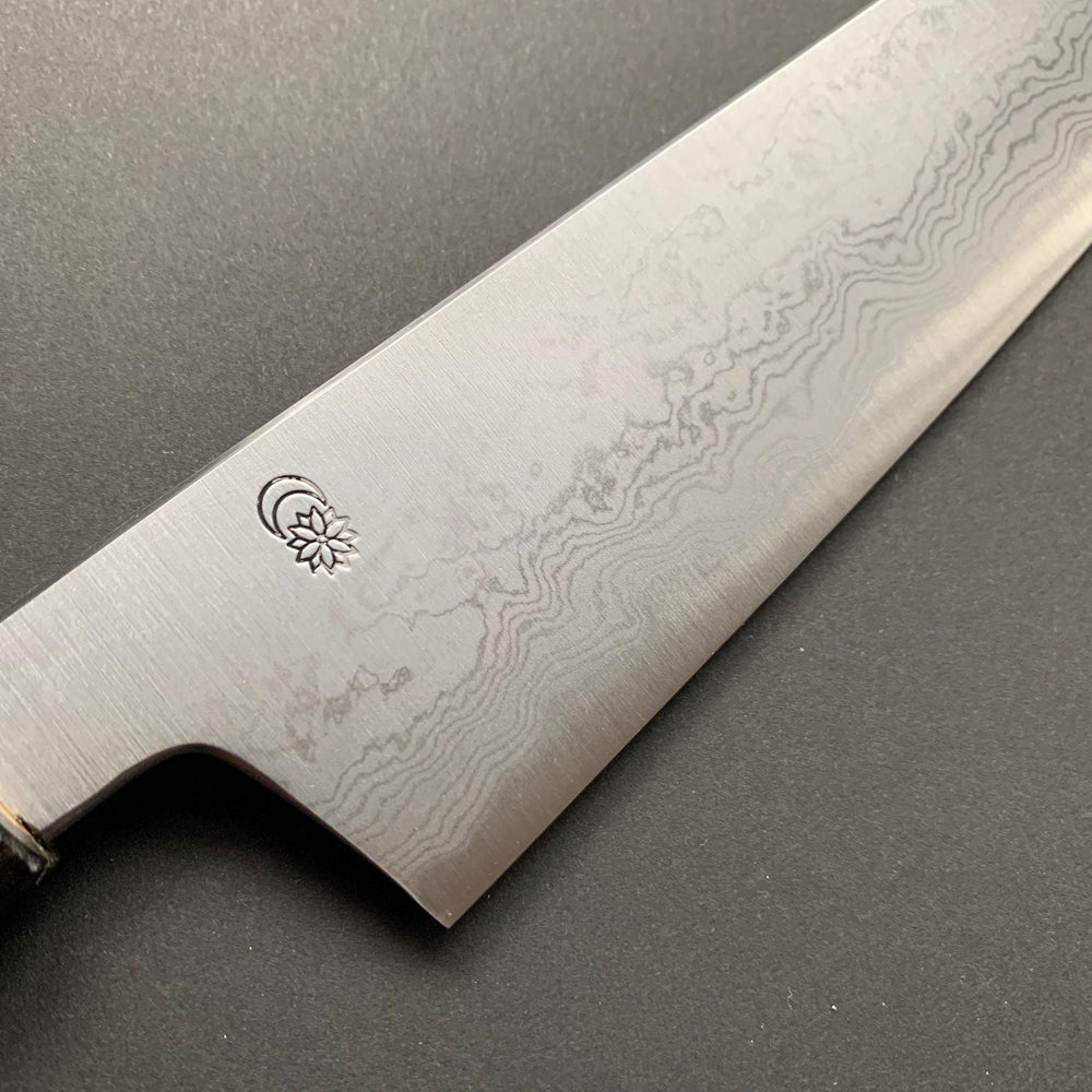 Gyuto Knife, Aogami 1 with iron cladding, Damascus finish, Kikuzuki Uzu range - Sakai Kikumori - Kitchen Provisions