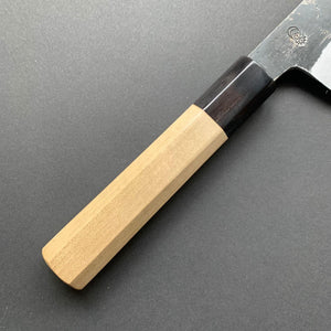 Gyuto Knife, Shirogami 2 with iron cladding, Kurouchi finish, Kikuzuki Kuro range - Sakai Kikumori - Kitchen Provisions