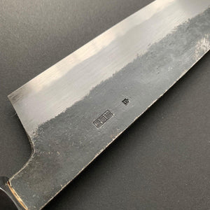 Gyuto Knife, Shirogami 2 with iron cladding, Kurouchi finish, Kikuzuki Kuro range - Sakai Kikumori - Kitchen Provisions