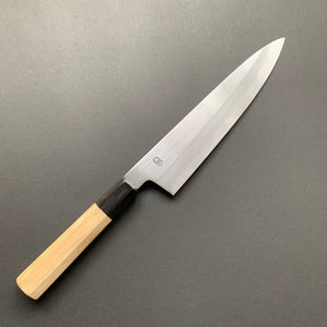 Gyuto Knife, Shirogami 2 with iron cladding, Kasumi finish, Kikuzuki Kasumi range - Sakai Kikumori - Kitchen Provisions