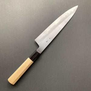 Gyuto Knife, Shirogami 2 with iron cladding, Kasumi finish, Kikuzuki Kasumi range - Sakai Kikumori - Kitchen Provisions