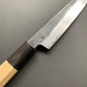 Petty Knife, Shirogami 2 with iron cladding, Kurouchi finish, Kikuzuki Kuro range - Sakai Kikumori - Kitchen Provisions