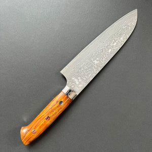 Santoku knife, SG2 stainless steel, Damascus finish, Western style Ironwood handle - Saji - Kitchen Provisions