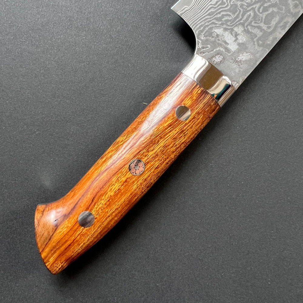 Santoku knife, SG2 stainless steel, Damascus finish, Western style Ironwood handle - Saji - Kitchen Provisions