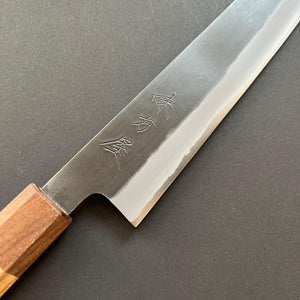 Sujihiki knife, Shirogami 2 with stainless steel cladding, Kurouchi finish - Mutsumi Hinoura - Kitchen Provisions