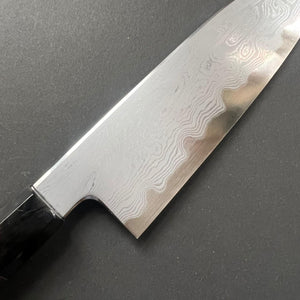 Santoku knife, Aogami 1 carbon steel, Damascus finish - Nakagawa Hamono x Myojin Naohito - Kitchen Provisions