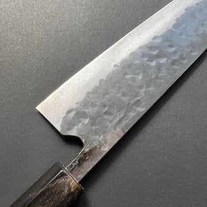 Santoku knife, Aogami super with stainless steel cladding, kurouchi finish, Denke range, Japanese handle - Fujiwara - Kitchen Provisions