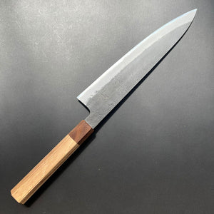 
            
                Load image into Gallery viewer, Gyuto knife, Shirogami 2 with stainless steel cladding, Kurouchi and Nashiji finish - Mutsumi Hinoura - Kitchen Provisions
            
        