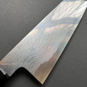Gyuto knife, Aogami 1 with iron cladding, Damascus finish, Komorebi range - Hatsukokoro - Kitchen Provisions