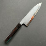 Santoku knife, Aogami 1 with iron cladding, Damascus finish, Komorebi range - Hatsukokoro - Kitchen Provisions