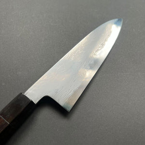 Santoku knife, Aogami 1 with iron cladding, Damascus finish, Komorebi range - Hatsukokoro - Kitchen Provisions