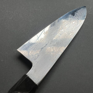 Santoku knife, Aogami 1 with iron cladding, Damascus finish, Komorebi range - Hatsukokoro - Kitchen Provisions