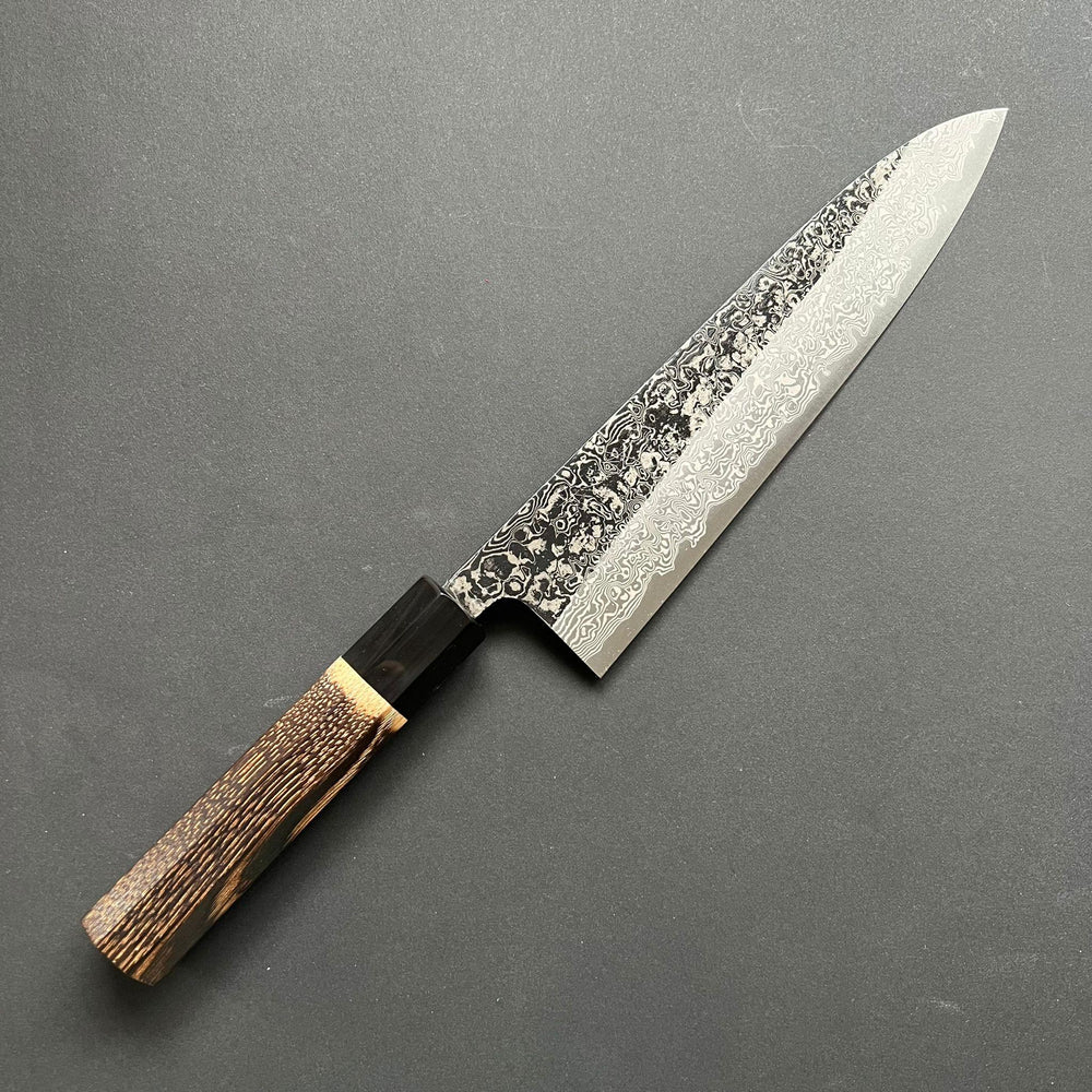 Gyuto knife, SKD tool steel, Black Damascus finish - Yoshikane - Kitchen Provisions