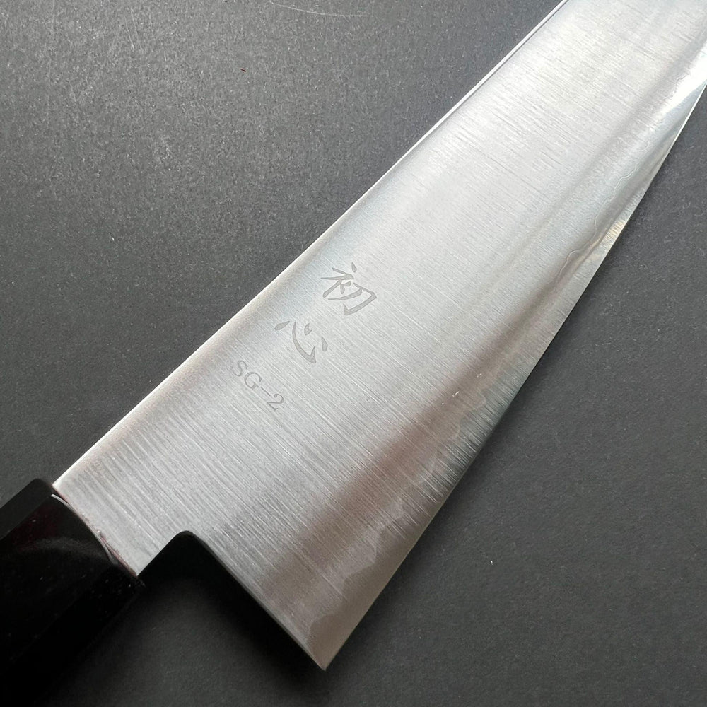 Gyuto knife, SG2 powder steel with stainless steel cladding, Polished finish, Hayabusa range - Hatsukokoro - Kitchen Provisions